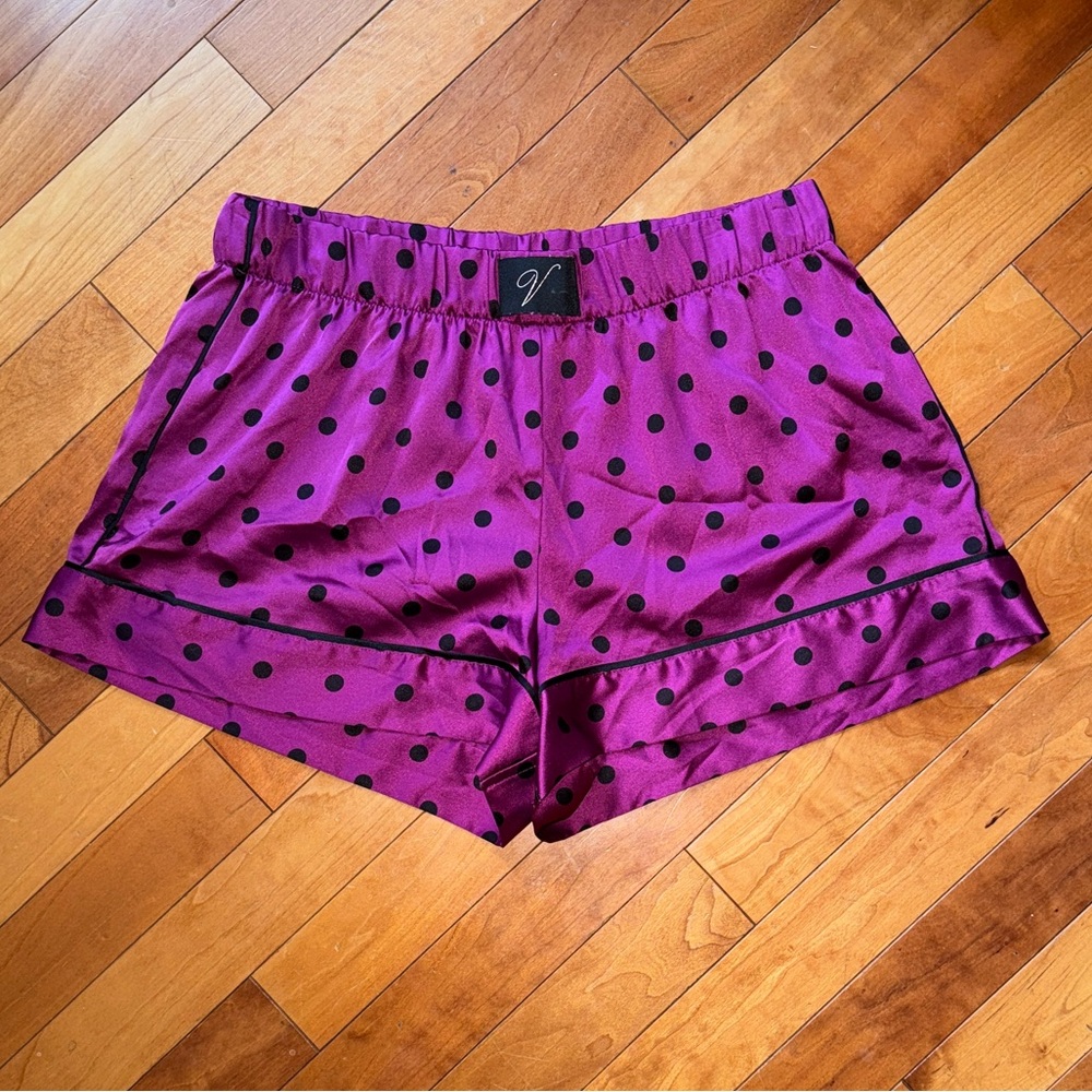 Victoria's Secret Purple Polka Dot Satin Shorts